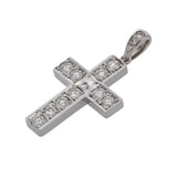 no brand ノーブランド クロス ダイヤ 1.10ct 0.04ct ユニセックス K18ホワイトゴールド WG ペンダントトップ Aランク 中古 銀蔵