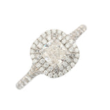 TIFFANY&Co. ティファニー ソレスト クッション カット ダブル ハロー エンゲージメント リング 0.73ct G-VS1-E 11号 レディース Pt950プラチナ リング・指輪 Aランク 中古 銀蔵