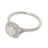 TIFFANY&Co. ティファニー ソレスト クッション カット ダブル ハロー エンゲージメント リング 0.73ct G-VS1-E 11号 レディース Pt950プラチナ リング・指輪 Aランク 中古 銀蔵
