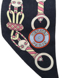 HERMES エルメス ツイリー HARNAIS EN ROSACE ネイビー/マルチ レディース シルク100％ スカーフ Bランク 中古 銀蔵