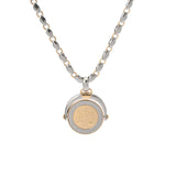BVLGARI ブルガリ ホロスコープ ユニセックス ステンレス K18イエローゴールド YG ネックレス Aランク 中古 銀蔵