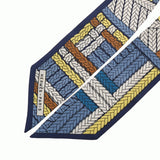 HERMES エルメス ツイリー TRESSES H ブルー/マルチ レディース シルク100％ スカーフ Bランク 中古 銀蔵