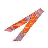 HERMES エルメス ツイリー JEU DE SOLE オレンジ/マルチ レディース シルク100％ スカーフ ABランク 中古 銀蔵