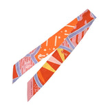 HERMES エルメス ツイリー JEU DE SOLE オレンジ/マルチ レディース シルク100％ スカーフ ABランク 中古 銀蔵