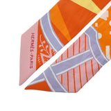HERMES エルメス ツイリー JEU DE SOLE オレンジ/マルチ レディース シルク100％ スカーフ ABランク 中古 銀蔵