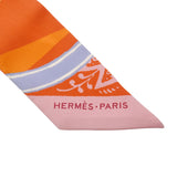 HERMES エルメス ツイリー JEU DE SOLE オレンジ/マルチ レディース シルク100％ スカーフ ABランク 中古 銀蔵