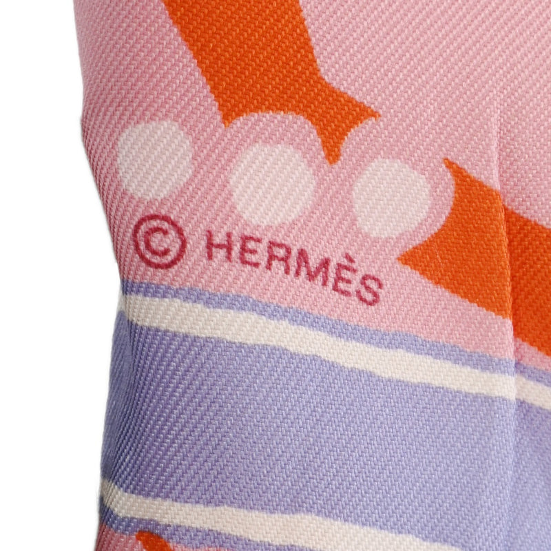 HERMES ツイリー ピンク オレンジ マルチカラー シルク100% HERMES