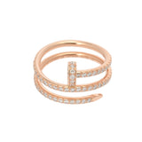 CARTIER カルティエ ジュストアンクルリング ダブルダイヤ #49 B4210900 7.5号 レディース K18ピンクゴールド PG リング・指輪 Aランク 中古 銀蔵