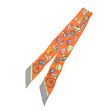 HERMES エルメス ツイリー JOCKEY オレンジ/マルチ レディース シルク100％ スカーフ Bランク 中古 銀蔵