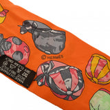 HERMES エルメス ツイリー JOCKEY オレンジ/マルチ レディース シルク100％ スカーフ Bランク 中古 銀蔵