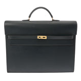 HERMES エルメス ケリー デペッシュ 38 ネイビー □D刻印(2000年頃) メンズ ヴァッシュリエージュ ビジネスバッグ Bランク 中古 銀蔵