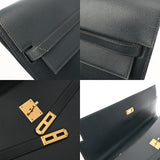 HERMES エルメス ケリー デペッシュ 38 ネイビー □D刻印(2000年頃) メンズ ヴァッシュリエージュ ビジネスバッグ Bランク 中古 銀蔵