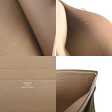 HERMES エルメス エヴリン コンパクトウォレット エトゥープ □N刻印(2010年頃) ユニセックス シェーブル 二つ折り財布 ABランク 中古 銀蔵
