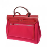 HERMES エルメス エールバッグ ジップ PM ローズメキシコ/ルージュピマン Z刻印(2021年頃) レディース トワルアッシュ 2WAYバッグ ABランク 中古 銀蔵