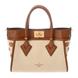 LOUIS VUITTON ルイヴィトン モノグラム オンマイサイド PM ベージュ/ブラウン M59905 レディース キャンバス レザー 2WAYバッグ Aランク 中古 銀蔵