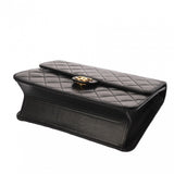 CHANEL シャネル マトラッセ プッシュロック チェーンショルダー 22cm ブラック レディース ラムスキン ショルダーバッグ ABランク 中古 銀蔵