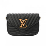 LOUIS VUITTON ルイヴィトン ニューウェーブ ミュルティポシェット ノワール M56461 レディース カーフレザー ショルダーバッグ Aランク 中古 銀蔵