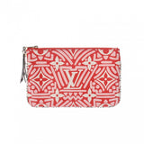 LOUIS VUITTON ルイヴィトン LVクラフティ ポシェットドゥーブルジップ 2020AWモデル ルージュ/ブロン M69507 レディース レザー ポーチ Aランク 中古 銀蔵