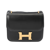 HERMES エルメス コンスタンス 3 ミニ 18 ミロワール ブラック B刻印(2023年頃) レディース ボックスカーフ ショルダーバッグ ABランク 中古 銀蔵