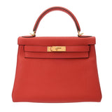 HERMES エルメス ケリー 28 内縫い ヴァーミリオン T刻印(2015年頃) レディース トリヨンクレマンス ハンドバッグ Aランク 中古 銀蔵