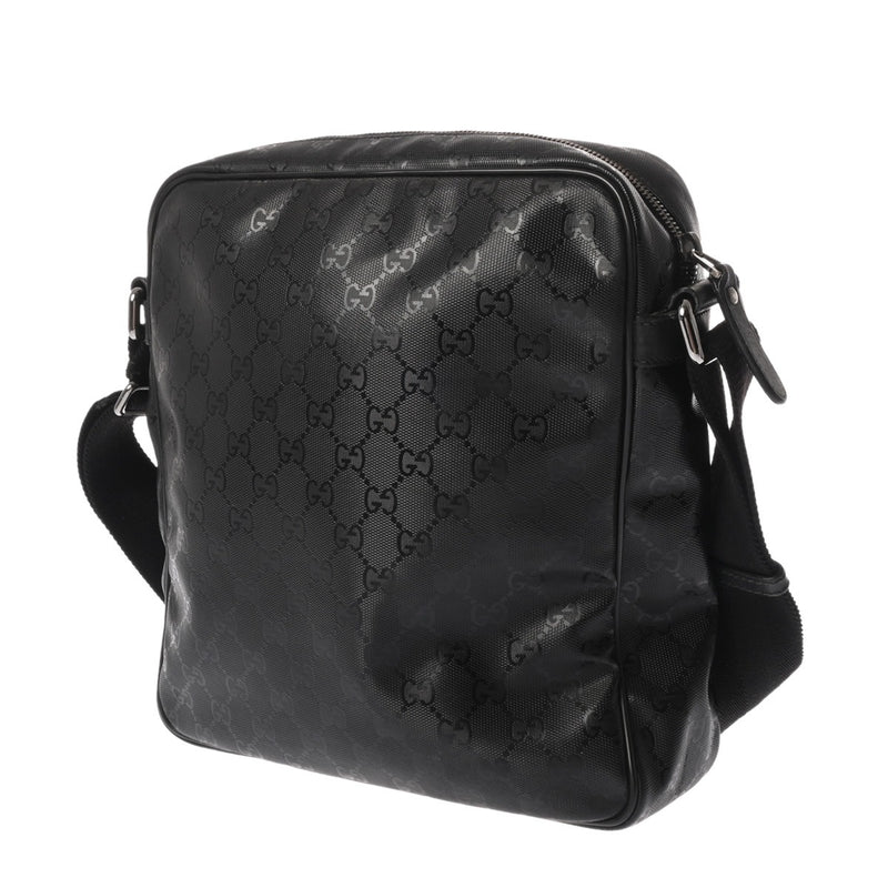 GUCCI グッチ GGインプリメ ショルダーバッグ ブラック PVC レザー グッチ GGインプリメ ブラック ユニセックス PVC ショルダーバッグ