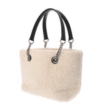 BALENCIAGA バレンシアガ デューティフリー スモールトートバッグ ホワイト/ブラック 759941 レディース ボア レザー トートバッグ Aランク 中古 銀蔵