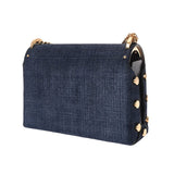 JIMMY CHOO ジミーチュウ LOCKETT PRETITE チェーンショルダー ブルー レディース デニム ショルダーバッグ Aランク 中古 銀蔵