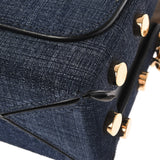 JIMMY CHOO ジミーチュウ LOCKETT PRETITE チェーンショルダー ブルー レディース デニム ショルダーバッグ Aランク 中古 銀蔵