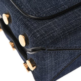 JIMMY CHOO ジミーチュウ LOCKETT PRETITE チェーンショルダー ブルー レディース デニム ショルダーバッグ Aランク 中古 銀蔵
