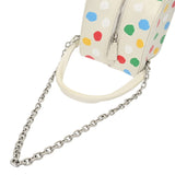 LOUIS VUITTON ルイヴィトン モノグラム ペインティッド ドット スクエアバッグ ホワイト レディース レザー ハンドバッグ ABランク 中古 銀蔵