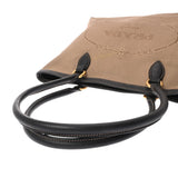 PRADA プラダ ロゴトート ベージュ レディース キャンバス レザー トートバッグ Bランク 中古 銀蔵