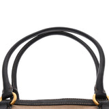 PRADA プラダ ロゴトート ベージュ レディース キャンバス レザー トートバッグ Bランク 中古 銀蔵