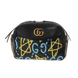 GUCCI グッチ GGマーモント ゴースト ブラック/マルチ 443499 レディース レザー ショルダーバッグ Bランク 中古 銀蔵