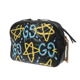 GUCCI グッチ GGマーモント ゴースト ブラック/マルチ 443499 レディース レザー ショルダーバッグ Bランク 中古 銀蔵
