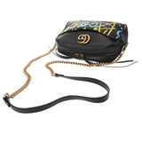 GUCCI グッチ GGマーモント ゴースト ブラック/マルチ 443499 レディース レザー ショルダーバッグ Bランク 中古 銀蔵