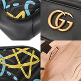 GUCCI グッチ GGマーモント ゴースト ブラック/マルチ 443499 レディース レザー ショルダーバッグ Bランク 中古 銀蔵