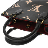 LOUIS VUITTON ルイヴィトン モノグラムアンプラント オンザゴー PM 2WAY ブラック/ベージュ M45659 レディース レザー ハンドバッグ ABランク 中古 銀蔵