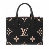 LOUIS VUITTON ルイヴィトン モノグラムアンプラント オンザゴー PM 2WAY ブラック/ベージュ M45659 レディース レザー ハンドバッグ ABランク 中古 銀蔵