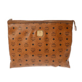 MCM エムシーエム ロゴ ブラウン メンズ レザー クラッチバッグ Bランク 中古 銀蔵