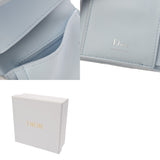 CHRISTIAN DIOR クリスチャンディオール Oblique Lotus ウォレット 水色 S2416PUKL_M259 レディース コットン シルク100％ テクニカルファブリック 三つ折り財布 Bランク 中古 銀蔵