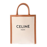 CELINE セリーヌ スモール バーティカル カバ 2WAY ナチュラル/タン 192082BNZ.02NT レディース キャンバス カーフ ハンドバッグ Aランク 中古 銀蔵