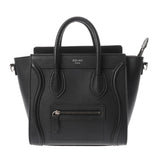 CELINE セリーヌ ラゲージ ナノ ブラック 189243DRU.38NO レディース ドラムドカーフスキン ハンドバッグ ABランク 中古 銀蔵