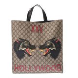 GUCCI グッチ GGスプリーム 2WAYトートバッグ ウルフプリント ベージュ 450950 レディース GGスプリームキャンバス/レザー ショルダーバッグ ABランク 中古 銀蔵