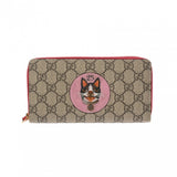 GUCCI グッチ ラウンドファスナー ボスコパッチ 長財布 ベージュ 506279 レディース GGスプリームキャンバス 長財布 ABランク 中古 銀蔵