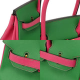 HERMES エルメス バーキン 30 SPオーダー バンブー/ローズティリアン R刻印(2014年頃) レディース ヴォーエプソン ハンドバッグ Aランク 中古 銀蔵