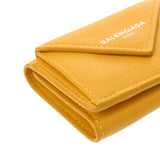 BALENCIAGA バレンシアガ ペーパーミニウォレット イエロー 391446 レディース レザー 三つ折り財布 ABランク 中古 銀蔵