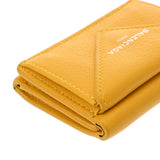 BALENCIAGA バレンシアガ ペーパーミニウォレット イエロー 391446 レディース レザー 三つ折り財布 ABランク 中古 銀蔵