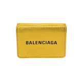 BALENCIAGA バレンシアガ エブリデイ ミニウォレット メタリックゴールド 551921 ユニセックス レザー 三つ折り財布 Aランク 中古 銀蔵