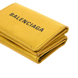 BALENCIAGA バレンシアガ エブリデイ ミニウォレット メタリックゴールド 551921 ユニセックス レザー 三つ折り財布 Aランク 中古 銀蔵