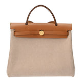 HERMES エルメス エールバッグ ジップ PM エクリュ/ゴールド W刻印(2024年頃) レディース トワルGM/ヴァッシュハンター 2WAYバッグ Aランク 中古 銀蔵